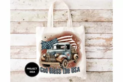 4th of July God Bless America vintage truck sublimation Product Image 4