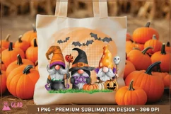 Cute Halloween Gnomes png, Halloween watercolor Gnomes png Product Image 1