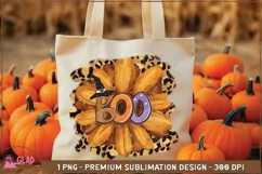 Boo Sunflower png, Halloween Leopard Sunflower Sublimation Product Image 1