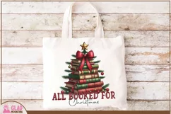 All Booked For Christmas PNG, Christmas Vintage Book Stack Product Image 3