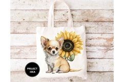 Chihuahua sunflower watercolor sublimation png, puppy png Product Image 3