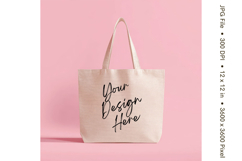Canvas Tote Bag Mockup Shopping Bag White Natural Blank_103 Product Image 1