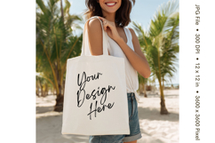 Canvas Tote Bag Mockup Shopping Bag White Natural Blank_118 Product Image 1