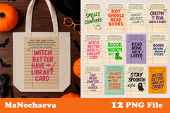 Halloween Library Card Clipart Bundle | Spooky Book Lover PN Product Image 1