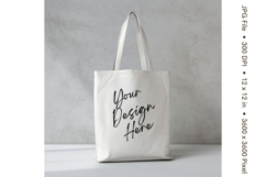 Canvas Tote Bag Mockup Shopping Bag White Natural Blank_147 Product Image 1
