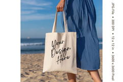 Canvas Tote Bag Mockup Shopping Bag White Natural Blank_160 Product Image 1