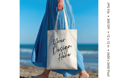 Canvas Tote Bag Mockup Shopping Bag White Natural Blank_161 Product Image 1