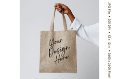 Canvas Tote Bag Mockup Shopping Bag White Natural Blank_162 Product Image 1