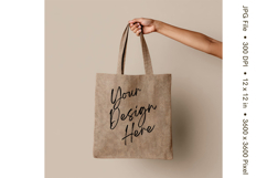 Canvas Tote Bag Mockup Shopping Bag White Natural Blank_163 Product Image 1