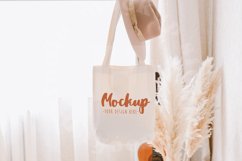 Boho Tote Bag Mockup | Fall Hanging Bag Mockup | Halloween Product Image 1