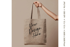 Canvas Tote Bag Mockup Shopping Bag White Natural Blank_2 Product Image 1