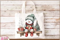 Vintage Snowman Christmas Png, Christmas Snowman clipart Product Image 4