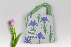 Irises and Columbine - spring flowers clipart and patterns Product Image 5