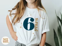 6 years SVG cut file - retro 6th birthday shirt svg Product Image 2