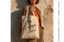 Canvas Tote Bag Mockup Shopping Bag White Natural Blank_66 Product Image 1
