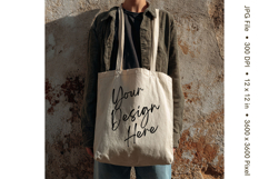 Canvas Tote Bag Mockup Shopping Bag White Natural Blank_69 Product Image 1