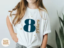 8 years SVG cut file - retro 8th birthday shirt svg Product Image 2