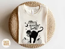 Feline spooky cute SVG cut file - Retro halloween cat sv Product Image 2