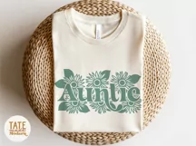 Auntie boho sunflower SVG cut file - Retro floral aunt svg Product Image 2