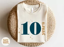 10 years SVG cut file - retro 10th birthday shirt svg Product Image 3
