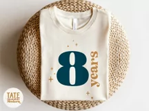 8 years SVG cut file - retro 8th birthday shirt svg Product Image 3