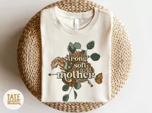 Strong and soft as a mother - floral PNG for sublimation Product Image 2
