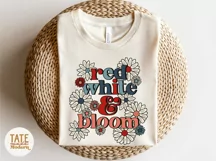 Retro red white & bloom PNG for sublimation - Retro July 4th Product Image 3