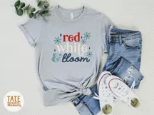 Red white & bloom SVG cut file - retro 4th of July svg Product Image 2