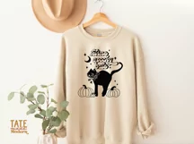 Feline spooky cute SVG cut file - Retro halloween cat sv Product Image 3