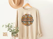 Mama distressed retro floral PNG design for sublimation Product Image 4