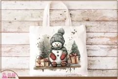 Vintage Snowman Christmas Png, Christmas Snowman clipart Product Image 4