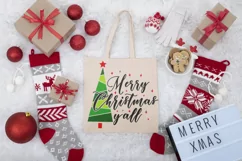 Merry Chrismtas SVG, Merry christmas yall SVG Product Image 4