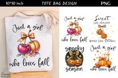 Fall Halloween Quotes Tote Bag PNG | Pumpkin| Cherry|Cozy Product Image 1