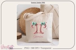 Gemini Zodiac PNG, Cozy Faux Knit Astrology Clipart, Product Image 2