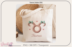 Taurus Zodiac PNG, Cozy Faux Knit Astrology Clipart, Product Image 5