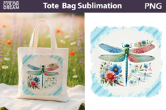 Dragonfly Floral Tote Bag| Dragonfly Floral Sublimation Product Image 1