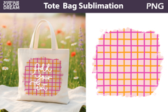 Hand Drawn Pink Tote Bag | Add Your Text Background Product Image 1