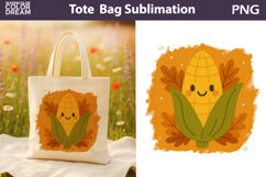 Cozy Fall Tote Bag | Corn Autumn Leaves Sublimation Product Image 1