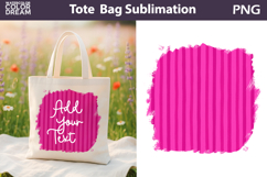 Hand Drawn Pink Tote Bag | Add Your Text Background Product Image 1