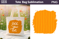 Hand Drawn Orange Tote Bag | Add Your Text Background Product Image 1
