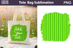 Hand Drawn Green Tote Bag | Add Your Text Background Product Image 1