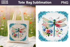 Dragonfly Floral Tote Bag| Dragonfly Floral Sublimation Product Image 1