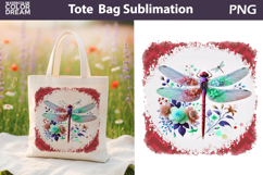 Dragonfly Floral Tote Bag| Dragonfly Floral Sublimation Product Image 1