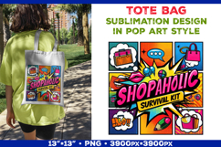 Cute Pop Art Quote Tote Bag Sublimation Design Product Image 1