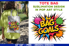 Cute Pop Art Quote Tote Bag Sublimation Design Product Image 1