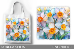 Daffodils Tote Bag Design. Flowers Tote Bag Sublimation Product Image 1