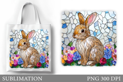 Cute Bunny Tote Bag Design. Bunny Sublimation Product Image 1