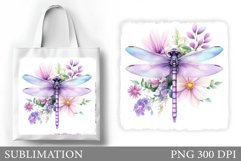 Dragonfly Tote Bag Design. Dragonfly Sublimation Product Image 1