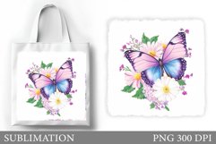 Butterfly Sublimation. Butterfly Tote Bag Sublimation Product Image 1