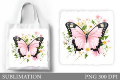Butterfly Sublimation. Butterfly Tote Bag Sublimation Product Image 1